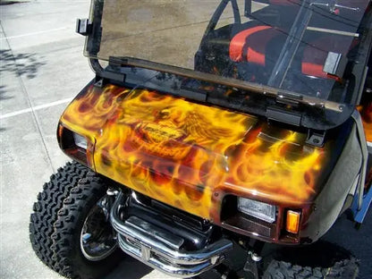 Club Car DS Electric Custom Harley Real Fire Golf Cart ECCGC My Store