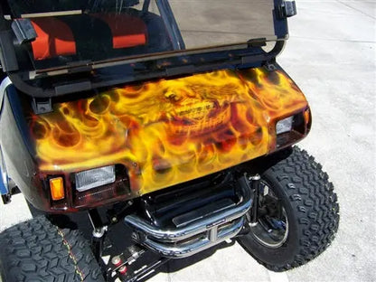 Club Car DS Electric Custom Harley Real Fire Golf Cart ECCGC My Store