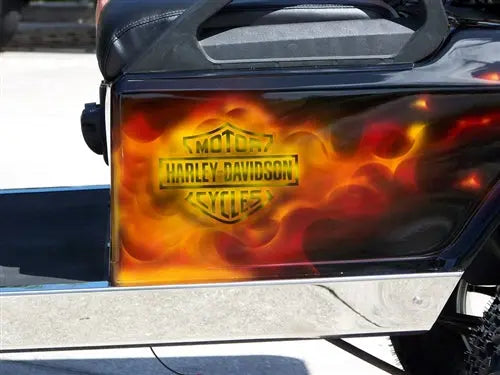 Club Car DS Electric Custom Harley Real Fire Golf Cart ECCGC My Store