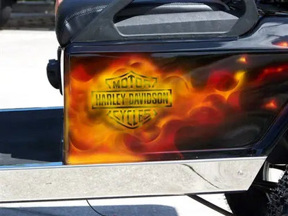 Club Car DS Electric Custom Harley Real Fire Golf Cart ECCGC My Store