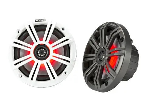 Kicker LED 6.5 Inch Marine Speakers Kicker-SPKR-BKM-LED-C/SW