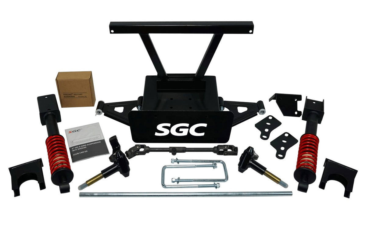 SGC 6" Heavy Duty Built-In Coil Over Shocks A-Arm Lift Kit for Club Car DS 2004-2006