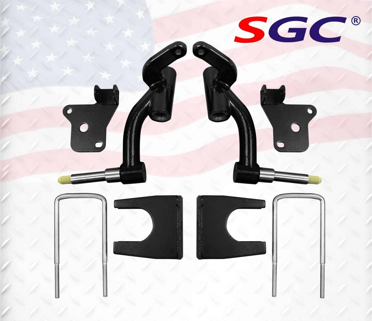 SGC 6" Spindle Lift Kit for EZGO RXV 2008-2013 exploded view of parts