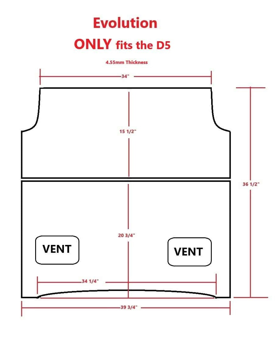 Evolution D5 MOAB DOT Windshield Dimensions