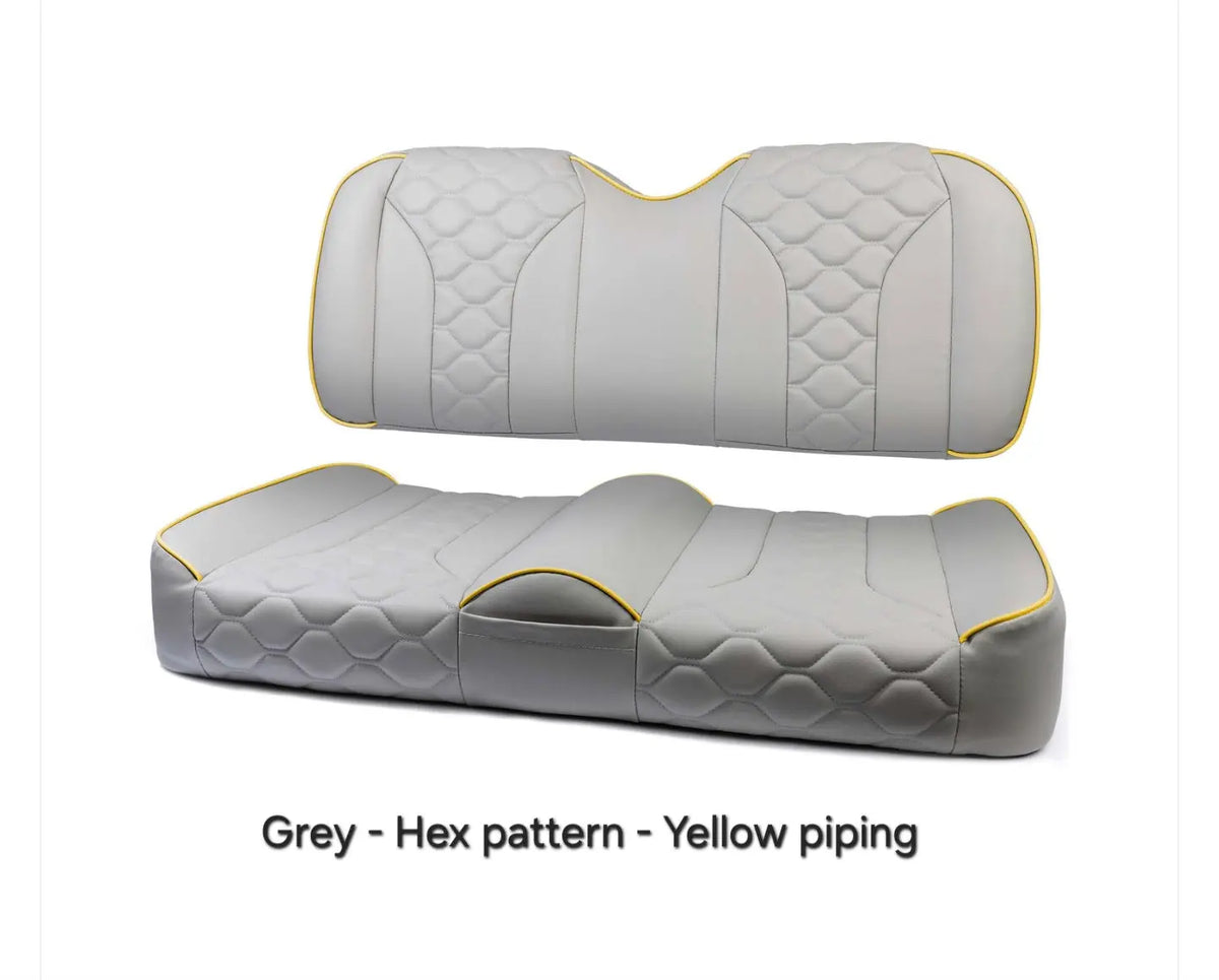 MODZ FS2 Grey base seat set with hex pattern and yellow piping