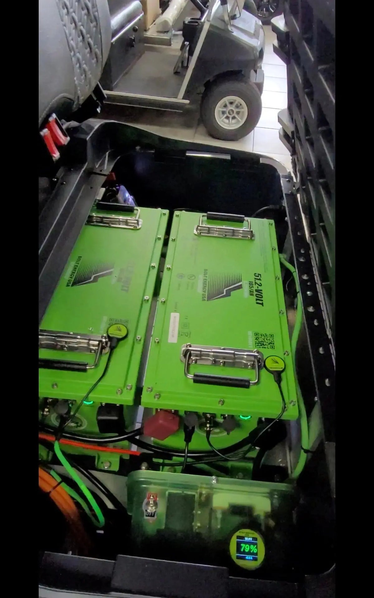 Navitas aluminum chassis with (2) Bolt Energy 51.2V/105AH "Thin" Lithium batteries