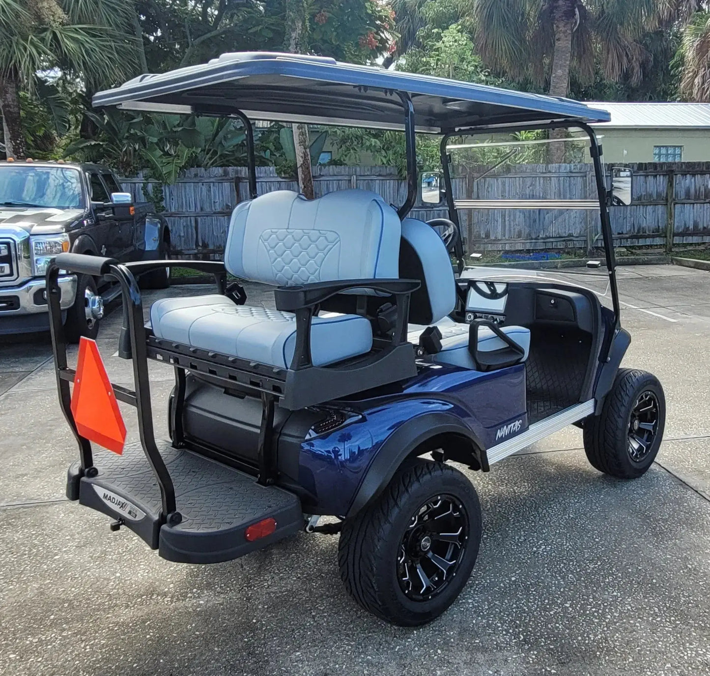 Navitas Lifted Aluminum Chassis Admiral Blue passenger rear angle
