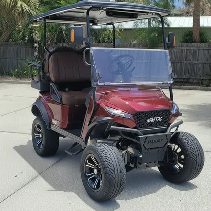 Navitas chassis cherry metallic with brown seats passenger front angle View at shop