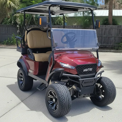 Navitas chassis cherry metallic with khaki seats passenger front angle View at shop
