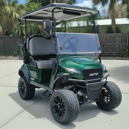 Navitas chassis forest green with grey seats passenger front angle View at shop