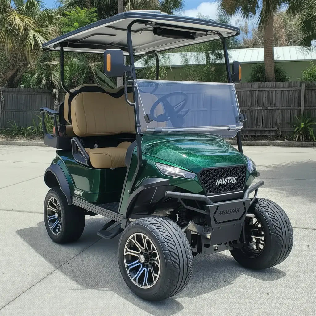 Navitas chassis forest green with khaki seats passenger front angle View at shop