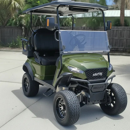 Navitas chassis forest green with black seats passenger front angle View at shop