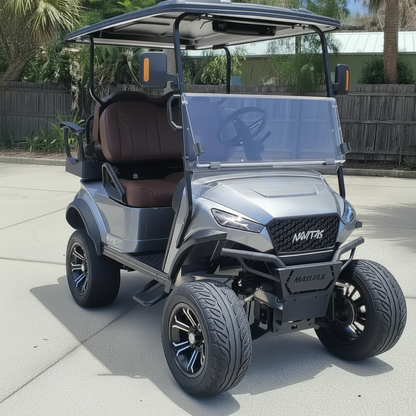Navitas chassis silver metallic with brown seats passenger front angle View at shop