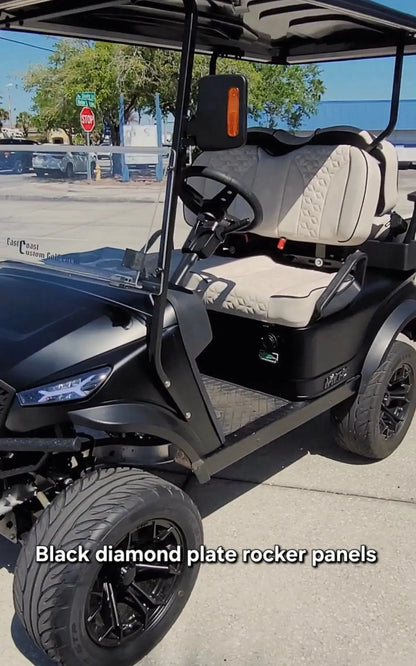 Matte Black Navitas aluminum chassis with black diamond plate rocker panels