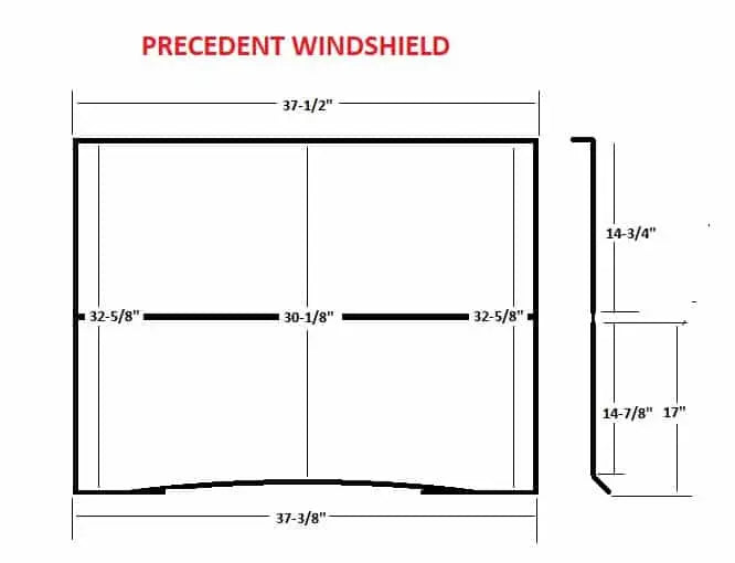 Precedent windshield dimensions