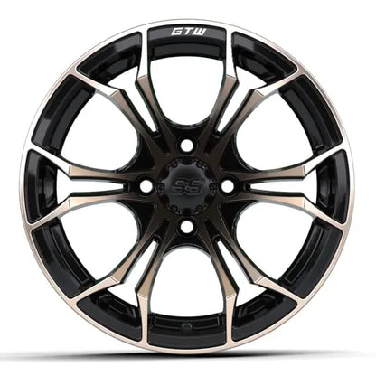 14" GTW Spyder Matte Bronze Wheels with Low Profile Golf Cart Tire