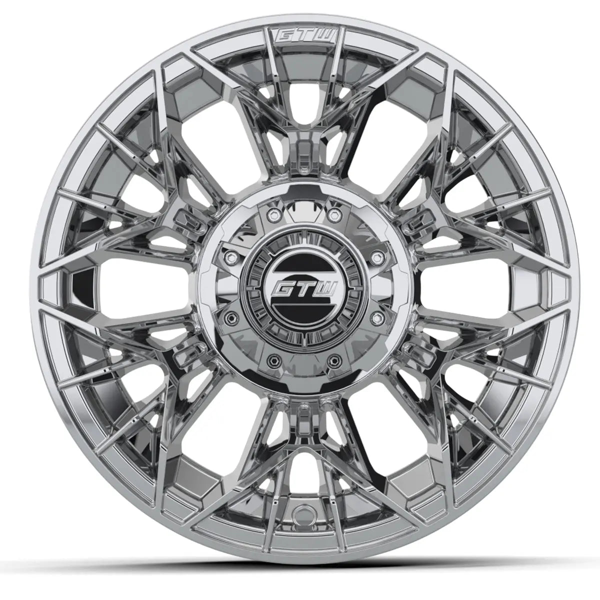 14" GTW Shogun Chrome Wheels with Low Profile Golf Cart Tire