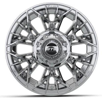 14" GTW Shogun Chrome Wheels with Low Profile Golf Cart Tire