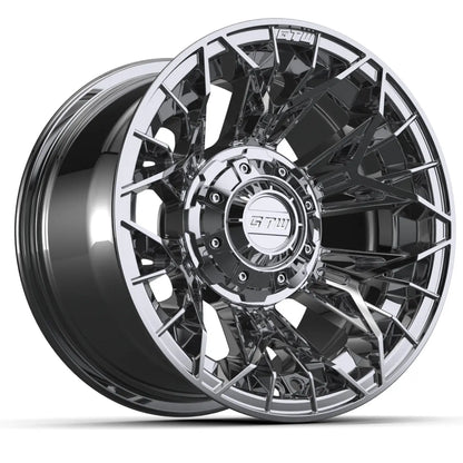 14" GTW Shogun Chrome Wheels with Low Profile Golf Cart Tire