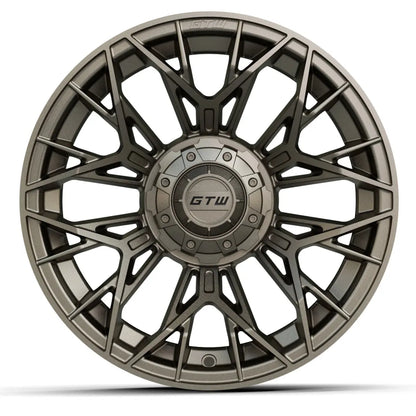 14" GTW Stellar Matte Bronze Wheels with Low Profile Golf Cart Tire