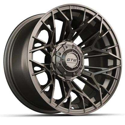 14" GTW Stellar Matte Bronze Wheels with Low Profile Golf Cart Tire