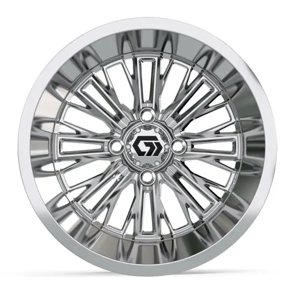 14" GTW Viper Wide Chrome Wheels with Lifted Golf Cart Tire