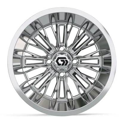 14" GTW Viper Wide Chrome Wheels with Lifted Golf Cart Tire