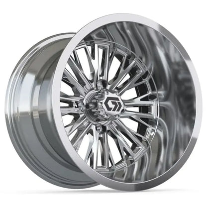14" GTW Viper Wide Chrome Wheels with Lifted Golf Cart Tire