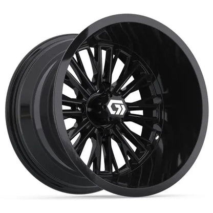 14" GTW Viper Wide Gloss Black Wheels with Lifted Golf Cart Tire