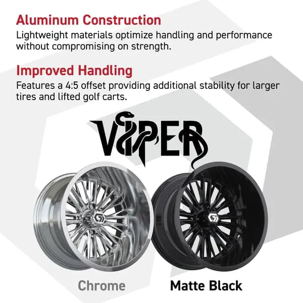 15" GTW Viper Gloss Black Wheels with 23x10R15 Maverick Radial AT Tires