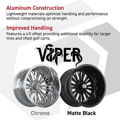 15" GTW Viper Gloss Black Wheels with 23x10R15 Maverick Radial AT Tires