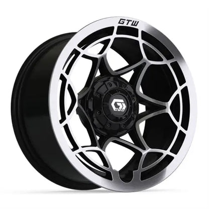 14x7 GTW Nexus Gloss Black and Silver Wheel GTW