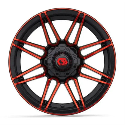 14x7 GTW Stealth Black and Red Wheel GTW
