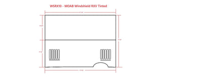 EZGO RXV Vented Tinted Fold Down Windshield Dimension Chart
