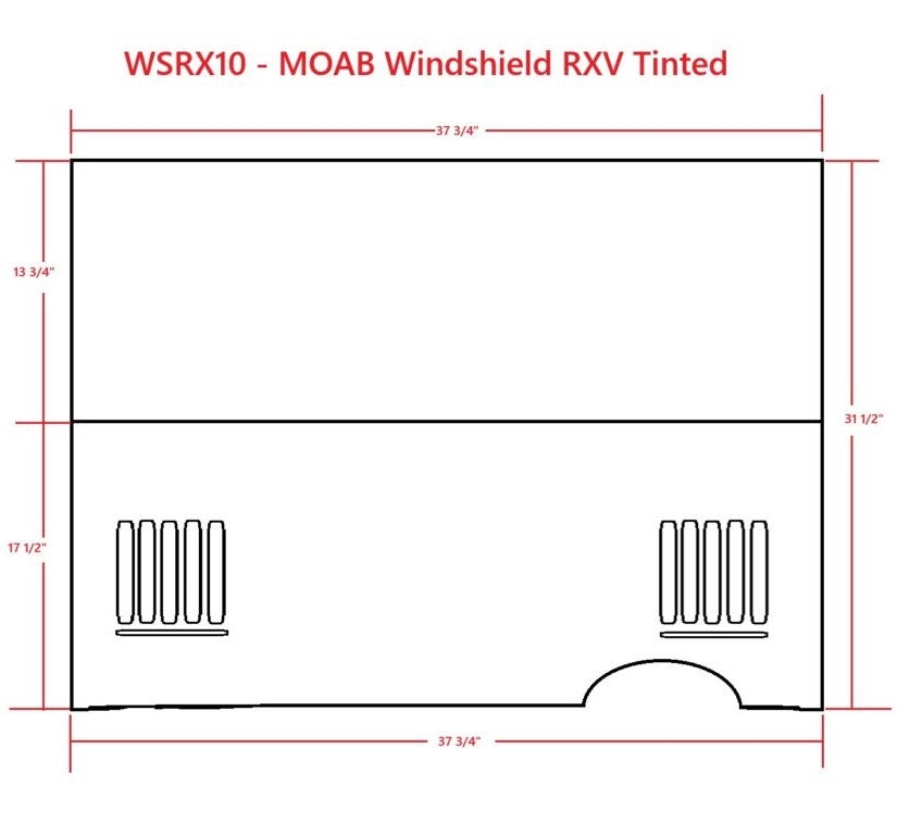 RXV MOAB DOT Windshield Dimensions