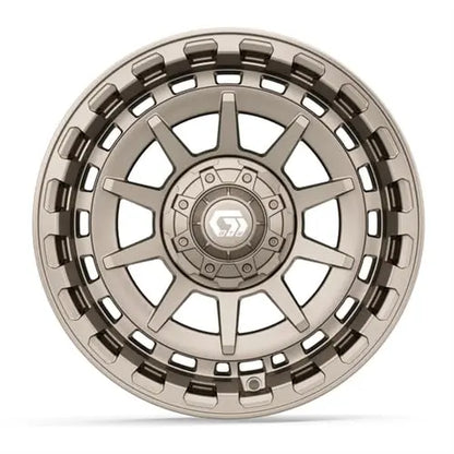 14" GTW Barricade Satin Bronze Wheels with Lifted Golf Cart Tire GTW