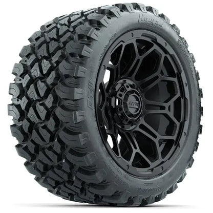 14" GTW Bravo Matte Black Wheels with Lifted Golf Cart Tire GTW