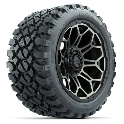 14" GTW Bravo Matte Bronze Wheels with Lifted Golf Cart Tire GTW