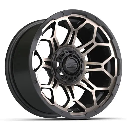 14" GTW Bravo Matte Bronze Wheels with Lifted Golf Cart Tire GTW