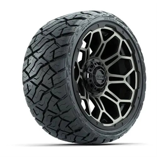 14" GTW Bravo Matte Bronze Wheels with Lifted Golf Cart Tire GTW
