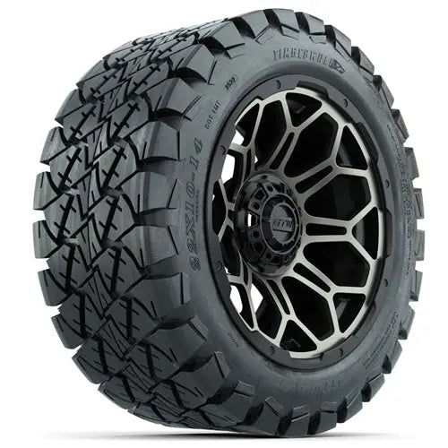 14" GTW Bravo Matte Bronze Wheels with Lifted Golf Cart Tire GTW