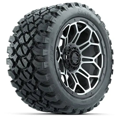 14" GTW Bravo Matte Grey Wheels with Lifted Golf Cart Tire GTW