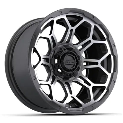14" GTW Bravo Matte Grey Wheels with Lifted Golf Cart Tire GTW