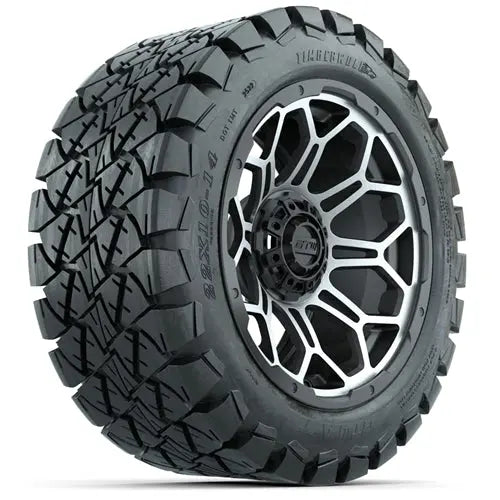14" GTW Bravo Matte Grey Wheels with Lifted Golf Cart Tire GTW