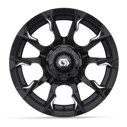 14" GTW Diablo Gloss Black Wheels with Lifted Golf Cart Tire GTW