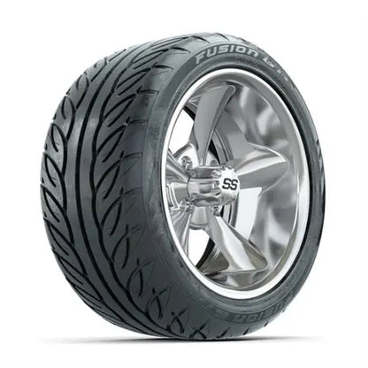 14" GTW Godfather Chrome Wheels with Lifted Golf Cart Tire GTW