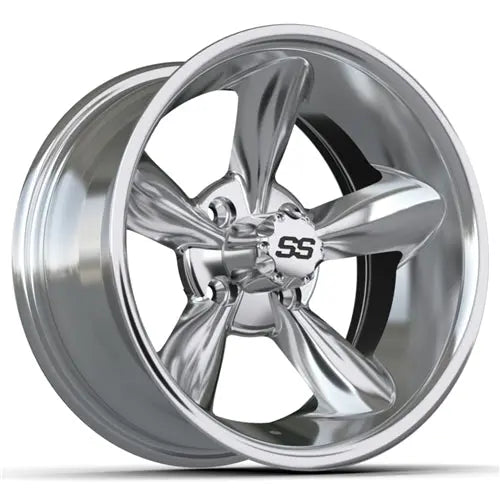 14" GTW Godfather Chrome Wheels with Lifted Golf Cart Tire GTW