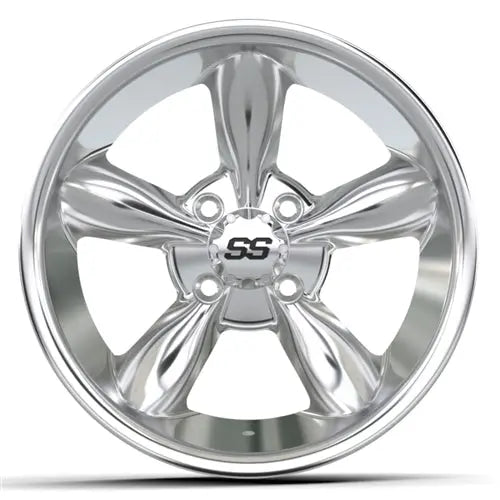 14" GTW Godfather Chrome Wheels with Lifted Golf Cart Tire GTW