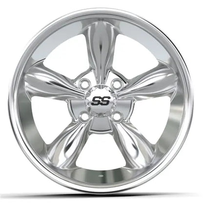 14" GTW Godfather Chrome Wheels with Lifted Golf Cart Tire GTW