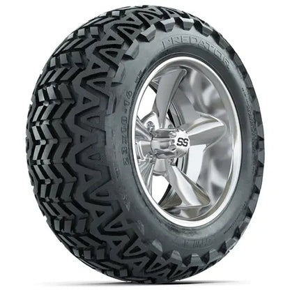 14" GTW Godfather Chrome Wheels with Lifted Golf Cart Tire GTW